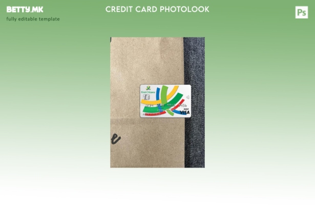 модерен стил, преден шаблон за фотографски изглед на банкарска виза картичка на 